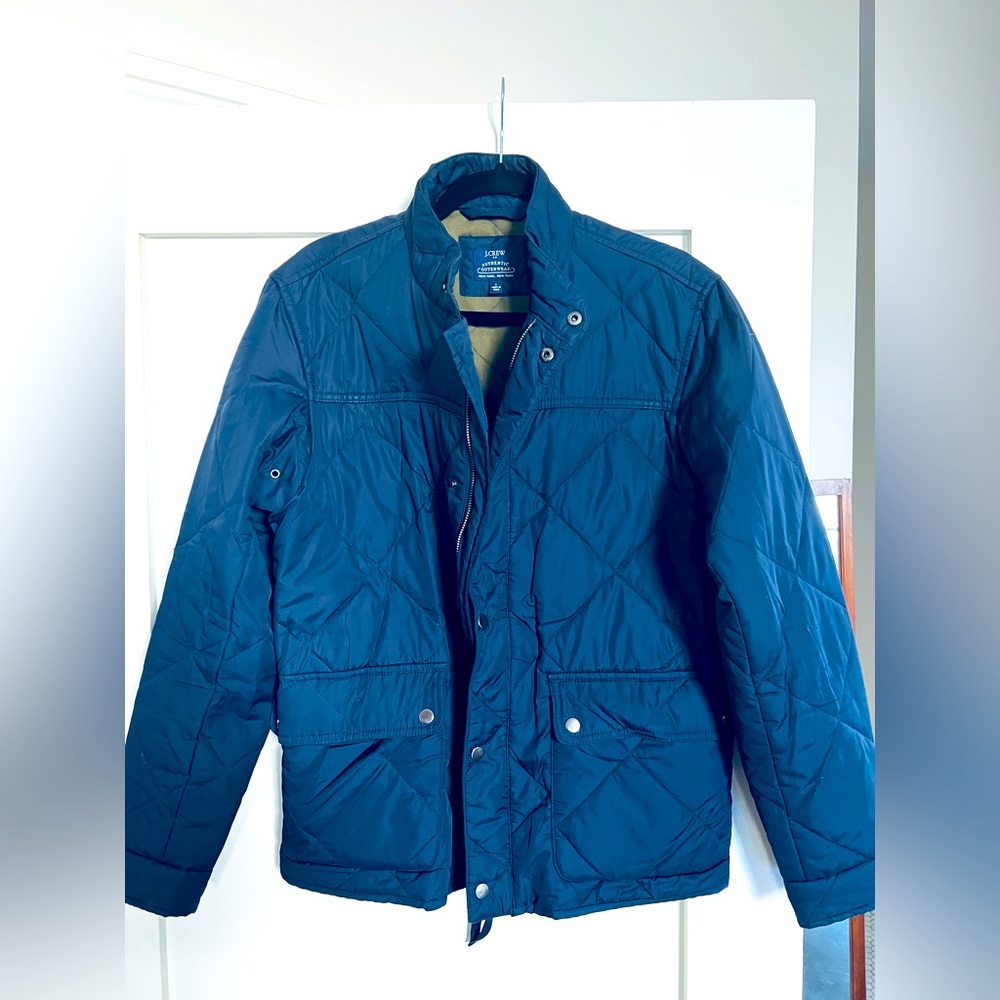 Navy J.Crew Quilted Utility Field Jacket